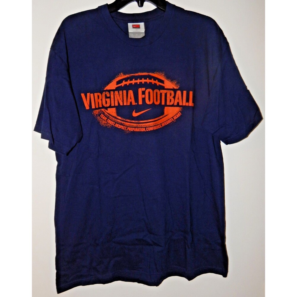 Vintage Nike Virginia Cavaliers Football T-shirt Men's Size Medium Navy Blue